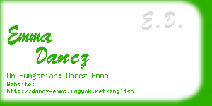 emma dancz business card